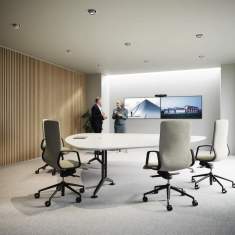 Wilkhahn Logon Konferenztisch im Besprechungsraum mit Drehstühlen für Meetings