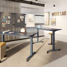 Assmann Büromöbel Cantaris Lift Klapptische im agilen Workshop- und Projektbereich