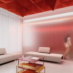 Offecct Spiegel Akustikpaneele mit geometrischem Muster zur akustischen Gestaltung von Innenräumen