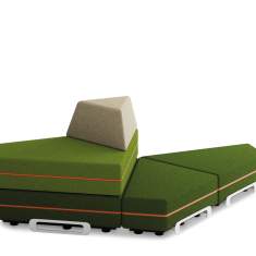 König + Neurath EAZE.TALK Loungemodul mit polygonaler Form für offene Aufenthaltsbereiche