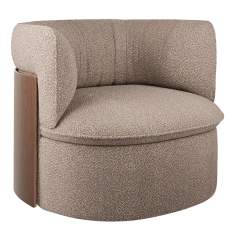 Connection Oko Loungesessel mit gepolsterter Sitzschale und seitlicher Holzverkleidung