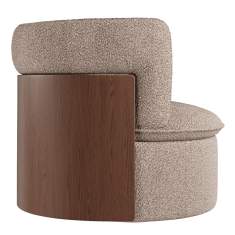 Connection Oko Loungesessel mit dekorativer Rückenschale aus Holz