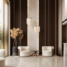 Connection Oko Loungesessel in einer Hotel-Lobby mit Warte- und Aufenthaltsbereich