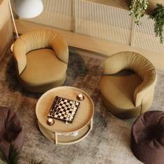 Connection Oko Loungesessel im Hospitality-Bereich mit wohnlichem Ambiente
