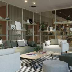 Connection Leo Lounge-Sessel und Sofas in einer offenen Aufenthaltszone