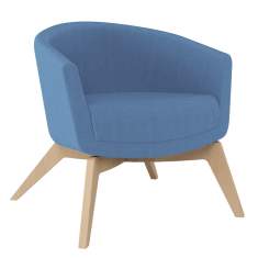 Loungesessel Connection Kala mit Holzgestell und gepolsterter Sitzschale