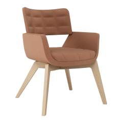 Loungesessel Connection Korus mit gesteppter Rückenlehne und Holzgestell