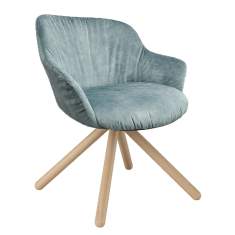 Loungesessel Connection Rollie mit Holz-Drehgestell und gepolsterter Sitzschale