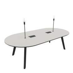 Coworking-Tisch Connection Co.Table mit integrierten Stromanschlüssen und Beleuchtung