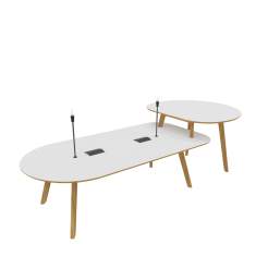 Arbeitstisch Connection Co.Table mit Strommodulen und zusätzlicher Anbaufläche