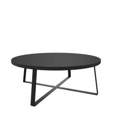 Couchtisch Connection Aviary mit schwarzer Rundplatte und Kreuzgestell
