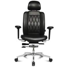 Chefstuhl, Leder, Kopfstütze, Armlehnen,  Bürodrehstuhl, Wagner, Alumedic Ltd. Bürodrehstuhl