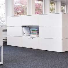 Embru eQ Sideboard als modularer Stauraum im Open Space Büro