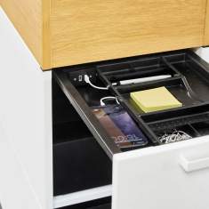 Schublade des Embru eQ Desk Moduls mit integriertem Stauraum
