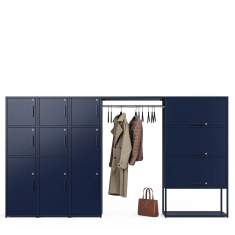 Embru eQ Garderobe mit Lockern und offener Garderobenstange