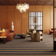 Object Carpet Stripes Teppichboden mit Streifenmuster in einer elegant eingerichteten Lounge