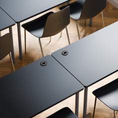 Bachmann PIX Einbausteckdosen in Konferenztischen für flexible Stromversorgung