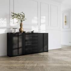 FM Büromöbel Endless Sideboard mit Schiebetüren und Schubladen im stilvollen Büro