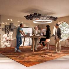 König + Neurath BLOOM.DIVIDE Raumteiler zur Abgrenzung eines offenen Besprechungsbereichs