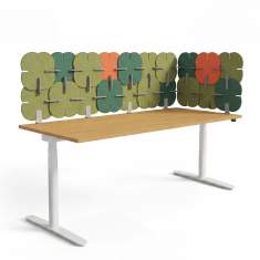 Tischpaneel König + Neurath BLOOM.DESK in breiter Ausführung zur seitlichen und rückwärtigen Abschirmung des Arbeitsplatzes
