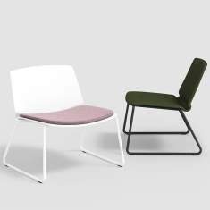 Bene B_Wave Lounge Chair in zwei Ausführungen mit gepolsterter und ungepolsterter Sitzschale