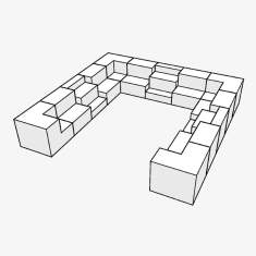 mauser tribune Konfigurationsbeispiel einer großflächigen U-förmigen Sitzlandschaft aus modularen Elementen