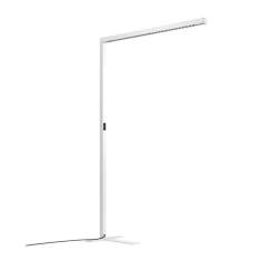 Waldmann STRAIGHT LED-Stehleuchte in weißer Ausführung mit geradlinigem Leuchtenkopf