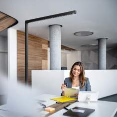 Waldmann STRAIGHT LED-Stehleuchte zur Beleuchtung eines Einzelarbeitsplatzes im Büro