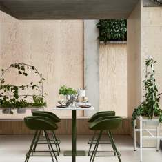 Skandiform Allé Mini desk Tischpflanzgefäß – als Begrünung an einem Hochtisch in einem offenen Café- und Aufenthaltsbereich