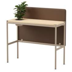 Arbeitsplatzlösung Skandiform Plantéa – Tisch mit gepolstertem Rückenscreen und Pflanzgefäß als kombinierte Sicht- und Raumabgrenzung