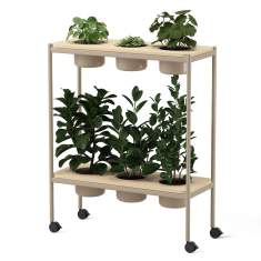 Pflanzregal Skandiform Plantéa – zweistufiges mobiles Modul mit integrierten Pflanzgefäßen und Rollen