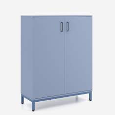 Flügeltürenschrank Nowy Styl K42 mit zwei Türen, Bügelgriffen und erhöhtem Metallgestell