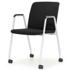 Lively Comforto 29 Besucherstuhl von Haworth mit gepolsterter Sitzfläche, Vierfußgestell und Rollen