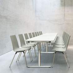 Klapptisch, Konferenztisch, Platte Kunststoff, Füsse Rundrohr,, Brunner, basic