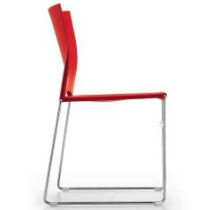 Besucherstuhl rot Besucherstühle Kunststoff Konferenzstuhl ungepolstert Profim Ariz