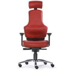 Chefsessel,Kopfstützte Leder rot, Bürostuhl | Bürodrehstuhl Leder rot, Sitwell Steifensand ORTHOLETIC BALANCE