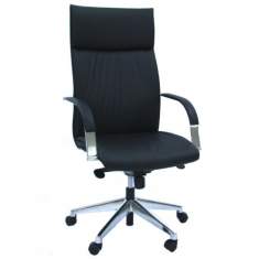 Chefsessel Stoff schwarz Kopfstütze, Nackenstütze Bürodrehstuhl Armlehne BWW 3913