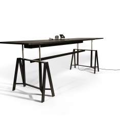 Schreibtisch modern große Schreibtische schwarz KIM, Cavaletto Konferenztisch höhenverstellbar
