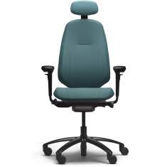 Bürostuhl ergonomisch  Bürodrehstuhl grün mit Armlehnen mit Kopfstütze, Flokk, RH Mereo 300
