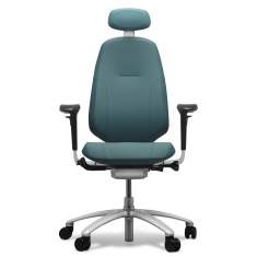 Bürostuhl ergonomisch  Bürodrehstuhl grün mit Armlehnen mit Kopfstütze, Flokk, RH Mereo 300