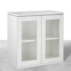 Aktenschrank, Glastüren, ohne Griffe, Hund, Qbix Space