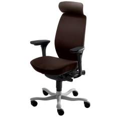 Chefsessel Leder Stoff schwarz Kopfstütze, Nackenstütze Bürodrehstuhl Armlehne, Kinnarps, 9000