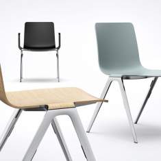 Besucherstuhl Holz Besucherstühle Konferenzstühle ohne Armlehnen Cafeteria Stühle, Brunner, A-Chair 9702