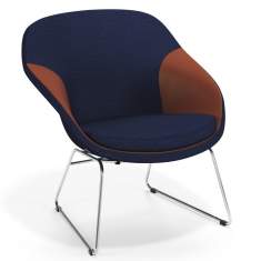 Bürosessel Loungesessel Stoff exklusive Loungemöbel blau Materia, Pax