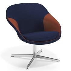 Bürosessel Loungesessel Stoff exklusive Loungemöbel blau Leder Materia, Pax