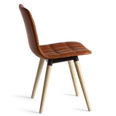 Besucherstuhl Holz Besucherstühle braun Leder Konferenzstühle Cafeteria Stühle, offecct, Bop Wood