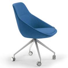 Besucherstuhl blau Konferenzstuhl mit Rollen Konferenzstühle Konferenzsessel offecct, Ezy