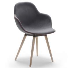 Besucherstuhl grau Besucherstühle Holz Konferenzstühle Cafeteria Stühle, offecct, Palma Meeting Wood