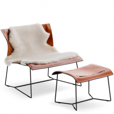 Loungemöbel Leder braun Loungesessel Büro Design Walter Knoll, Cuoio Lounge