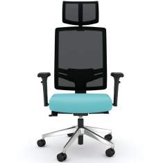 Bürostuhl türkis Drehstühle schwarz ergonomischer Bürodrehstuhl exklusiv, viasit, F1